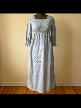 American Vintage Light Blue Eyelet Maxi Dress